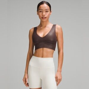 Lululemon Align Ribbed V Neck Bra (10) Espresso Shine